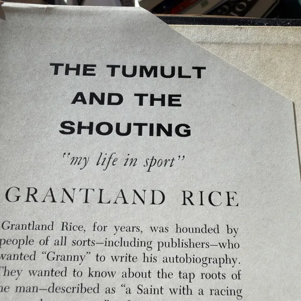The‎ Tumultand the ShoutingMy Life in Sport by Grantland Rice 1954 HCDJ